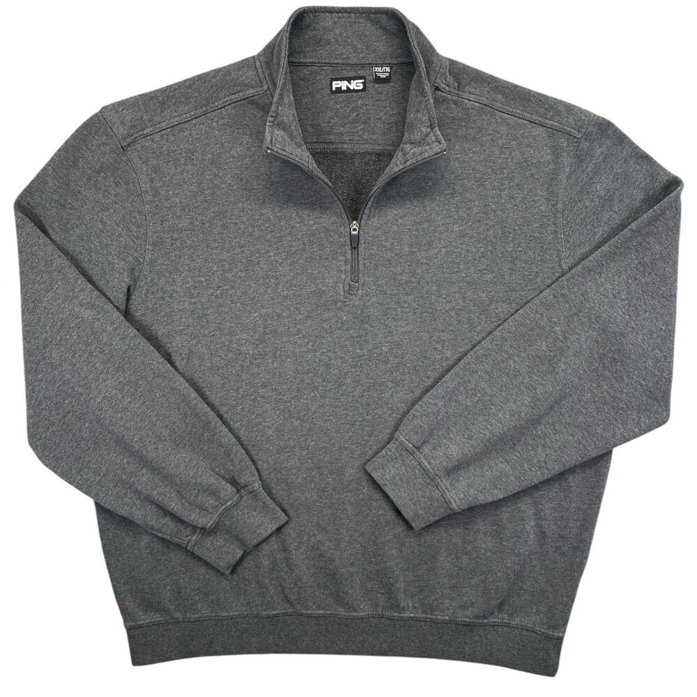PING Men’s XXL Cotton Quarter Zip Long Sleeve Sweatshirt Gray